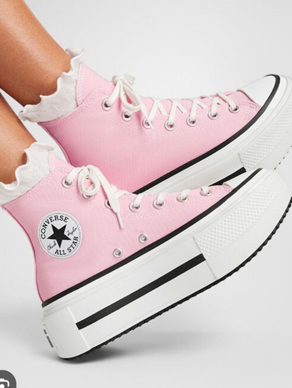Converse Pink Platform High Top Sneakers